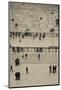 Elevated view of the Western Wall Plaza with people praying at the wailing wall, Jewish Quarter...-null-Mounted Photographic Print