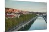 Elevated view of the Zubizuri bridge on Nervion River, Bilbao, Biscay Province, Basque Country R...-null-Mounted Photographic Print