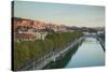Elevated view of the Zubizuri bridge on Nervion River, Bilbao, Biscay Province, Basque Country R...-null-Stretched Canvas