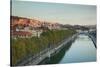 Elevated view of the Zubizuri bridge on Nervion River, Bilbao, Biscay Province, Basque Country R...-null-Stretched Canvas