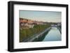 Elevated view of the Zubizuri bridge on Nervion River, Bilbao, Biscay Province, Basque Country R...-null-Framed Photographic Print