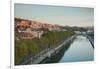 Elevated view of the Zubizuri bridge on Nervion River, Bilbao, Biscay Province, Basque Country R...-null-Framed Photographic Print