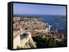 Elevated View of Town and Harbour, Hvar Town, Hvar Island, Dalmatia, Croatia-Gavin Hellier-Framed Stretched Canvas