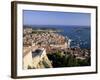 Elevated View of Town and Harbour, Hvar Town, Hvar Island, Dalmatia, Croatia-Gavin Hellier-Framed Photographic Print