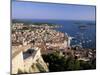 Elevated View of Town and Harbour, Hvar Town, Hvar Island, Dalmatia, Croatia-Gavin Hellier-Mounted Premium Photographic Print