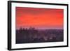 Elevated view of town towards the Rhein River at dusk, Breisach, Black Forest, Baden-Wurttemberg...-null-Framed Photographic Print