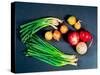 Elevated view of various types of onions-null-Stretched Canvas