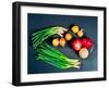 Elevated view of various types of onions-null-Framed Photographic Print