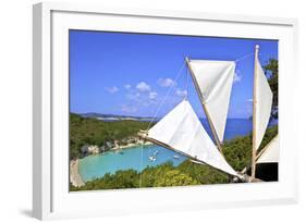 Elevated View of Voutoumi Beach, Antipaxos, the Ionian Islands, Greek Islands, Greece, Europe-Neil Farrin-Framed Photographic Print