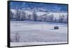 Elevated view of winter landscape, Oblarn, Styria, Austria-Panoramic Images-Framed Stretched Canvas