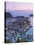 Elevated View over Alesund at Dusk, Sunnmore, More Og Romsdal, Norway-Doug Pearson-Stretched Canvas