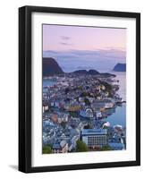 Elevated View over Alesund at Dusk, Sunnmore, More Og Romsdal, Norway-Doug Pearson-Framed Photographic Print