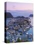 Elevated View over Alesund at Dusk, Sunnmore, More Og Romsdal, Norway-Doug Pearson-Stretched Canvas
