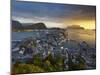 Elevated View over Alesund at Sunset, Sunnmore, More Og Romsdal, Norway-Doug Pearson-Mounted Photographic Print