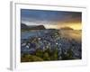 Elevated View over Alesund at Sunset, Sunnmore, More Og Romsdal, Norway-Doug Pearson-Framed Photographic Print