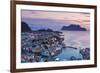 Elevated View over Alesund Illuminated at Dusk-Doug Pearson-Framed Photographic Print