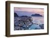 Elevated View over Alesund Illuminated at Dusk-Doug Pearson-Framed Photographic Print