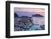 Elevated View over Alesund Illuminated at Dusk-Doug Pearson-Framed Photographic Print