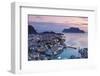 Elevated View over Alesund Illuminated at Dusk-Doug Pearson-Framed Photographic Print
