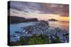 Elevated View over Alesund Illuminated at Sunset-Doug Pearson-Stretched Canvas