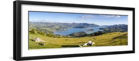 Elevated View over Banks Peninsular, Canterbury, South Island, New Zealand-Doug Pearson-Framed Photographic Print