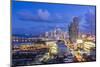 Elevated View over Biscayne Boulevard and the Skyline of Miami, Florida, USA-Gavin Hellier-Mounted Photographic Print