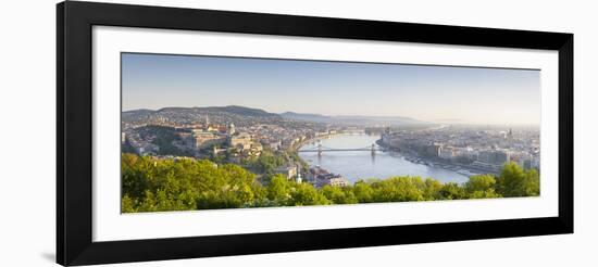 Elevated View over Budapest and the River Danube, Budapest, Hungary-Doug Pearson-Framed Photographic Print