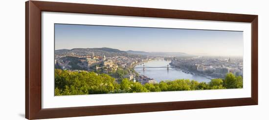 Elevated View over Budapest and the River Danube, Budapest, Hungary-Doug Pearson-Framed Photographic Print