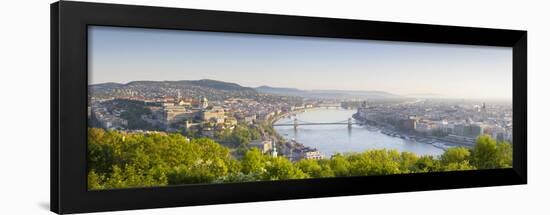 Elevated View over Budapest and the River Danube, Budapest, Hungary-Doug Pearson-Framed Photographic Print