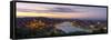 Elevated View over Budapest and the River Danube Illuminated at Sunset, Budapest, Hungary-Doug Pearson-Framed Stretched Canvas