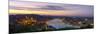 Elevated View over Budapest and the River Danube Illuminated at Sunset, Budapest, Hungary-Doug Pearson-Mounted Photographic Print