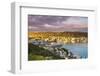 Elevated View over Central Wellington Illuminated at Sunrise, Wellington, North Island, New Zealand-Doug Pearson-Framed Photographic Print