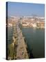 Elevated View Over Charles Bridge, Vltava River and Mala Strana, Prague, Czech Republic-Neale Clarke-Stretched Canvas