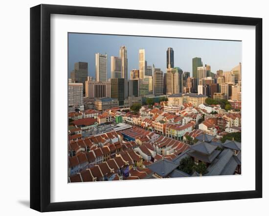 Elevated View over Chinatown, the New Buddha Tooth Relic Temple and Modern City Skyline, Singapore-Gavin Hellier-Framed Photographic Print