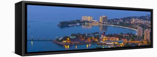 Elevated View over City and Coastline, Ocho Rios, Jamaica, West Indies, Caribbean, Central America-Doug Pearson-Framed Stretched Canvas