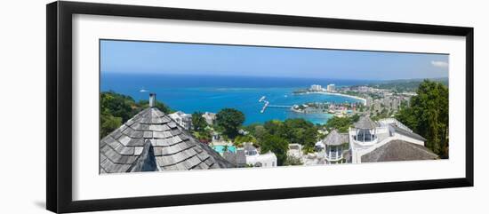 Elevated View over City and Coastline, Ocho Rios, St. Ann Parish, Jamaica, Caribbean-Doug Pearson-Framed Photographic Print