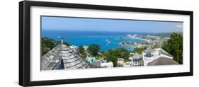 Elevated View over City and Coastline, Ocho Rios, St. Ann Parish, Jamaica, Caribbean-Doug Pearson-Framed Photographic Print