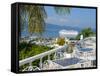 Elevated View over City Center and Cruize Liner, Montego Bay, St. James Parish, Jamaica, Caribbean-Doug Pearson-Framed Stretched Canvas