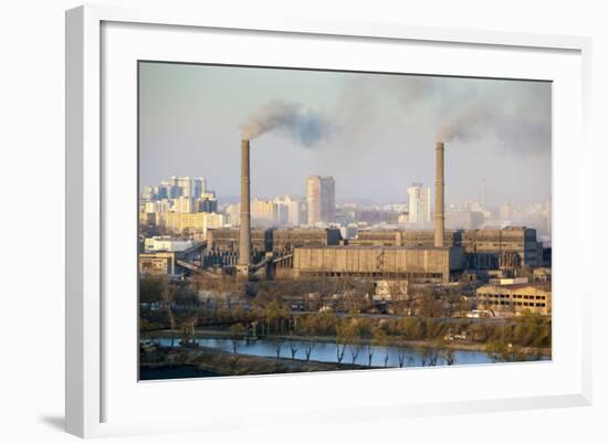 Elevated View over City Skyline, Pyongyang, Democratic People's Republic of Korea (DPRK), N. Korea-Gavin Hellier-Framed Photographic Print