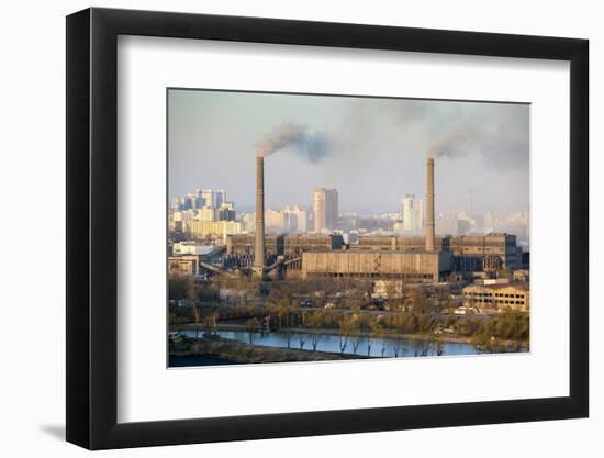 Elevated View over City Skyline, Pyongyang, Democratic People's Republic of Korea (DPRK), N. Korea-Gavin Hellier-Framed Photographic Print