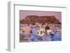 Elevated View over Colorful Houses of the Blue City Towards Meherangarh Fort-Doug Pearson-Framed Photographic Print