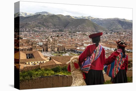 Elevated View over Cuzco and Plaza De Armas, Cuzco, Peru, South America-Yadid Levy-Stretched Canvas