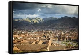 Elevated View over Cuzco and Plaza De Armas, Cuzco, Peru, South America-Yadid Levy-Framed Stretched Canvas