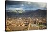 Elevated View over Cuzco and Plaza De Armas, Cuzco, Peru, South America-Yadid Levy-Stretched Canvas