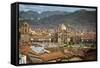 Elevated View over Cuzco and Plaza De Armas, Cuzco, Peru, South America-Yadid Levy-Framed Stretched Canvas