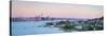 Elevated View over Devenport Towards Cbd Illuminated at Dawn, Auckland, New Zealand-Doug Pearson-Stretched Canvas