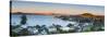 Elevated View over Devenport Towards Cbd Illuminated at Sunrise, Auckland, New Zealand-Doug Pearson-Stretched Canvas