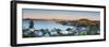 Elevated View over Devenport Towards Cbd Illuminated at Sunrise, Auckland, New Zealand-Doug Pearson-Framed Photographic Print