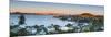 Elevated View over Devenport Towards Cbd Illuminated at Sunrise, Auckland, New Zealand-Doug Pearson-Mounted Photographic Print