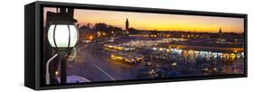 Elevated View over Djemaa El-Fna Square at Sunset, Marrakesh, Morocco-Doug Pearson-Framed Stretched Canvas
